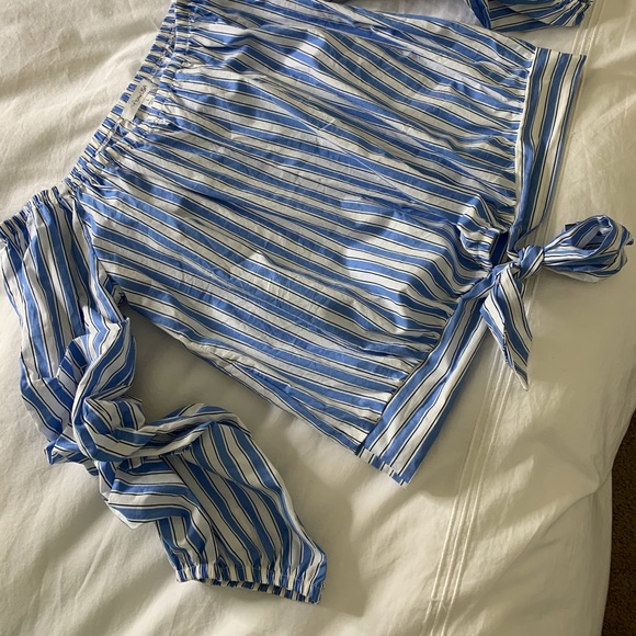 Active USA Cotton Blue/White Stripe Summer Large H28 - Picture 2 of 8
